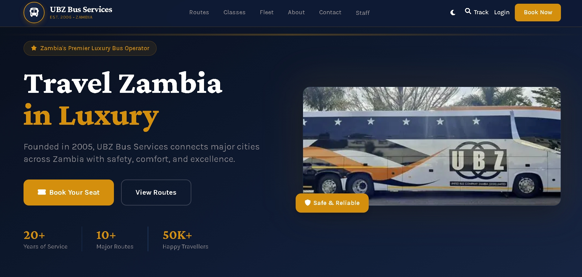 UBZ Bus Services booking platform