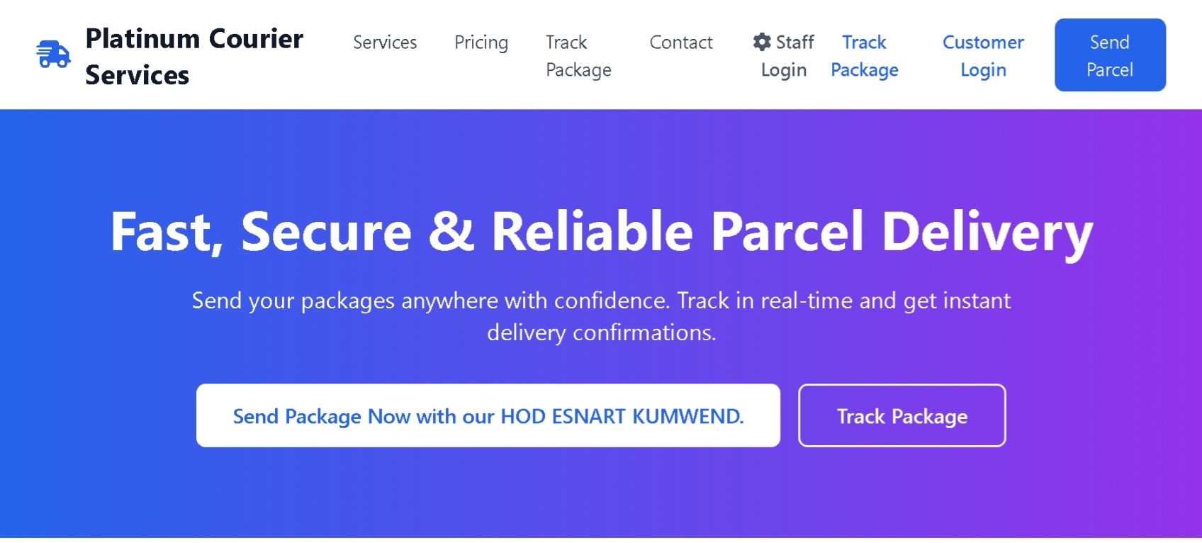 Delivery tracker screenshot